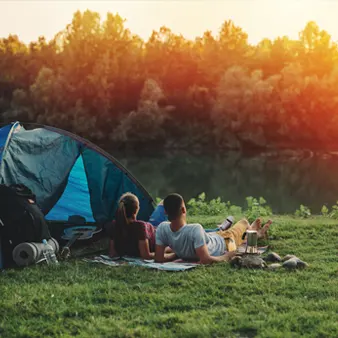 Camping by the lake